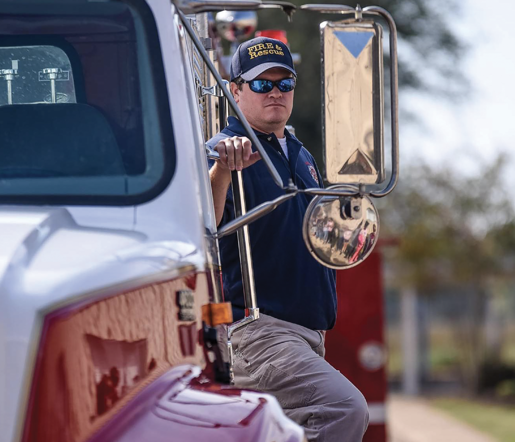 Zac Tollison is fully devoted to his community, serving as a volunteer fireman. 