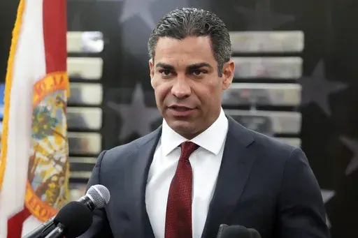 Miami Mayor Francis Suarez speaks during a news conference about the security planned for former President Donald Trump, who is set to appear at federal court Tuesday, in Miami on June 12, 2023. In a 2024 Republican presidential field full of long-shot candidates, Suarez may be, on paper anyway, the longest long shot of all. No sitting mayor has ever been elected U.S. president, a job that historically has been won by governors, vice presidents, senators or Cabinet secretaries. That hasn't deter