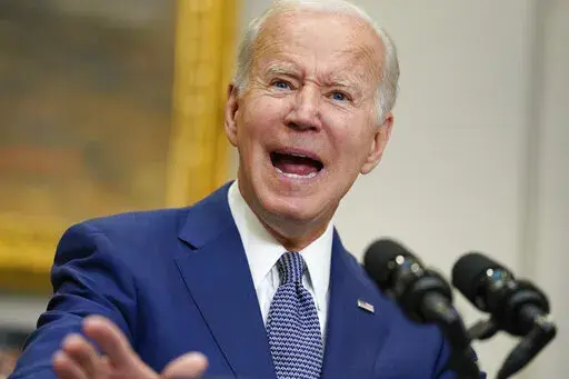 President Joe Biden speaks about abortion access during an event in the Roosevelt Room of the White House, Friday, July 8, 2022, in Washington. (AP Photo/Evan Vucci)