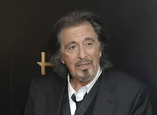 Al Pacino, winner of the Hollywood supporting actor award for "The Irishman," poses backstage at the 23rd annual Hollywood Film Awards in Beverly Hills, Calif., on Nov. 3, 2019. A representative for Al Pacino confirms that the 83-year-old actor and 29-year-old Noor Alfallah are expecting a baby. (Photo by Richard Shotwell/Invision/AP, File)