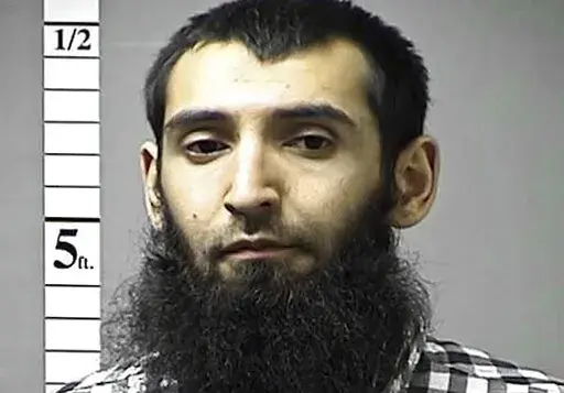 This undated file photo provided by the St. Charles County Department of Corrections in St. Charles, Mo., shows Sayfullo Saipov. A jury on Monday, Feb. 13, 2023, will begin considering whether Saipov, an Islamic extremist who killed eight in a New York bike path attack and convicted of federal crimes in January, should get a death sentence, an extraordinarily rare penalty in a state that hasn't had an execution in 60 years. (St. Charles County, Mo., Department of Corrections/KMOV via AP, File)