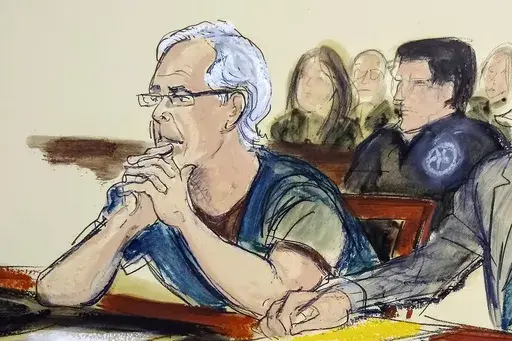 In this courtroom artist's sketch, Jeffrey Epstein listens during a bail hearing in federal court in New York on July 15, 2019. A new batch of unsealed documents pertaining to Epstein’s sexual abuse of teenage girls was released Thursday, Jan. 4, 2024, adding hundreds of pages to a trove of information detailing how the financier leveraged connections to the rich, powerful and famous to recruit his victims and cover up his crimes. (Elizabeth Williams via AP, File)