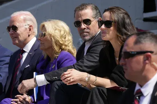 President Joe Biden attends his granddaughter Maisy Biden's commencement ceremony with first lady Jill Biden and children Hunter Biden and Ashley Biden at the University of Pennsylvania in Philadelphia, Monday, May 15, 2023. (AP Photo/Patrick Semansky, File)