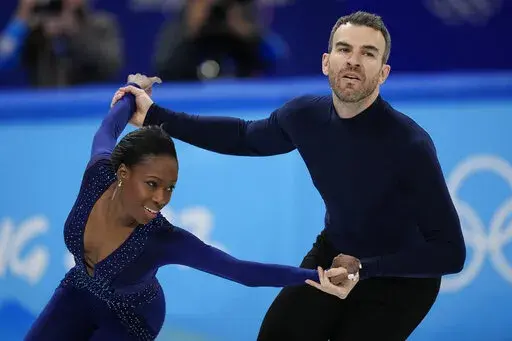 Vanessa James and Eric Radford, of Canada, compete in the pairs team free skate program during the figure skating competition at the 2022 Winter Olympics, Monday, Feb. 7, 2022, in Beijing. In a century-old sport that had been largely European until just a few decades ago, some still wonder how more Black athletes can make a lasting imprint on competitive figure skating.  “If you don’t see yourself in the sport, how can you believe that you belong, how can you believe that you can be the best