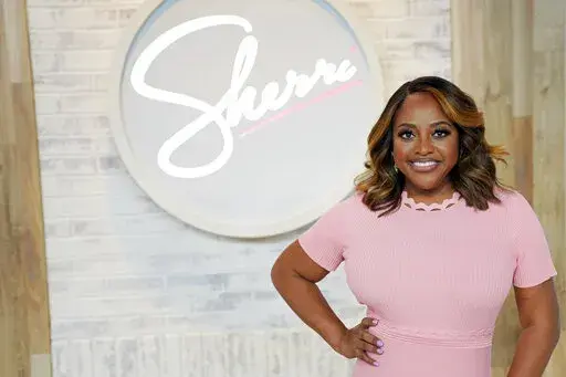 Sherri Shepherd poses on the set of the new daytime talk show "Sherri" on Tuesday, Sept. 6, 2022 in New York. The show will premiere Sept. 12. (Photo by Charles Sykes/Invision/AP)