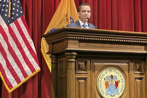 New Jersey Attorney General Matt Platkin speaks in Trenton, N.J., Feb. 3, 2020. On Monday, March 27, 2023, Platkin says his office has taken control of the police department in the state's third-largest city, Paterson. The announcement came less than a month after Paterson police officers fatally shot a well-known crisis intervention worker during a tense standoff. (AP Photo/Mike Catalini, File)