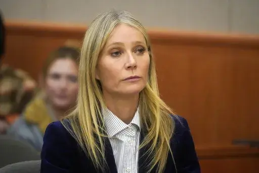 Gwyneth Paltrow reacts to the verdict in her trial on March 30, 2023, in Park City, Utah. In a judgement published on Saturday, April 29, 2023, the court affirmed the jury's verdict finding Paltrow not at fault for a 2016 collision with Terry Sanderson and said Sanderson would not be required to pay Paltrow's attorney fees and had agreed not to appeal the verdict. (AP Photo/Rick Bowmer, Pool, File)