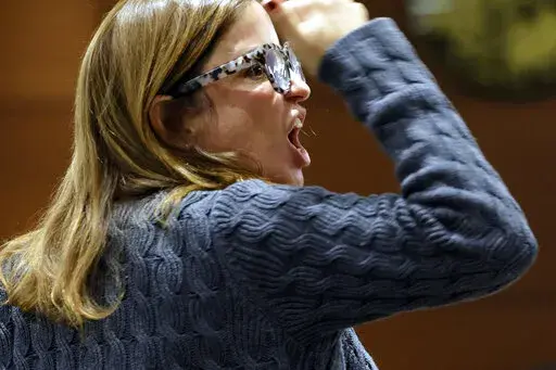 Patricia Padauy Oliver speaks during her victim impact statement in the sentencing hearing for Marjory Stoneman Douglas High School shooter Nikolas Cruz at the Broward County Courthouse in Fort Lauderdale, Fla. on Tuesday, Nov. 1, 2022. Padauy Oliver's son, Joaquin Oliver, was killed in the 2018 shootings. Cruz was sentenced to life in prison for murdering 17 people at Parkland's Marjory Stoneman Douglas High School more than four years ago. (Amy Beth Bennett/South Florida Sun Sentinel via AP, P