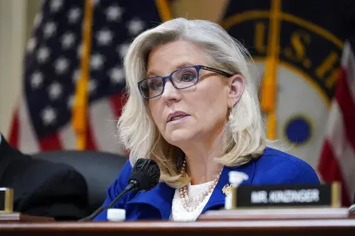 Vice Chair Liz Cheney, R-Wyo., speaks as the House select committee investigating the Jan. 6 attack on the U.S. Capitol, holds a hearing on Capitol Hill in Washington, Oct. 13, 2022. Cheney is crossing the aisle again with an endorsement of Abigail Spanberger, the Democratic incumbent in one of Virginia’s tightest U.S. House races.  (AP Photo/J. Scott Applewhite, File)