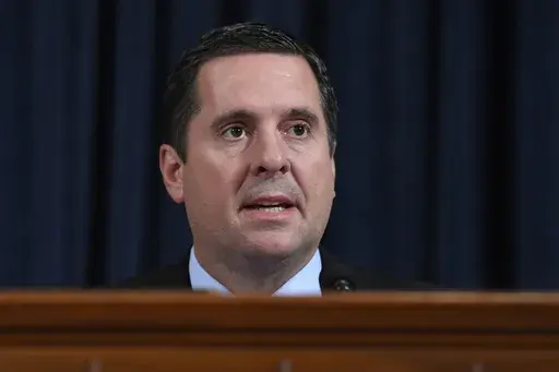 U.S. Rep. Devin Nunes, R-Calif., speaks on Capitol Hill in Washington, Nov. 21, 2019. A federal judge in Iowa on Tuesday, April 25, 2023, ruled against the former U.S. representative who filed lawsuits claiming he was defamed by articles published by Esquire magazine about his family's Iowa dairy farm. (AP Photo/Susan Walsh, File)