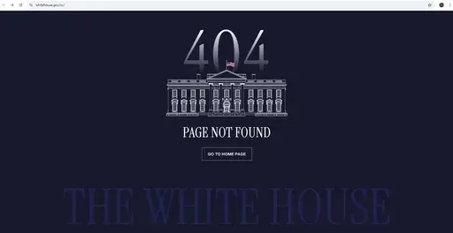This screenshot captured on Jan. 21, 2025, shows the error message that now appears on what was the Spanish language version of the White House homepage during President Joe Biden's administration. (AP Photo/Fernanda Figueroa)