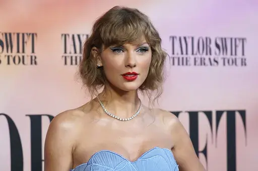 Taylor Swift arrives at the world premiere of the concert film "Taylor Swift: The Eras Tour" in Los Angeles on Oct. 11, 2023. (AP Photo/Chris Pizzello, File)