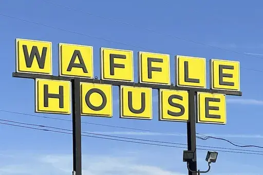 A Waffle House sign is shown in Indianapolis Feb. 19, 2024. (AP Photo/Isabella Volmert, File)