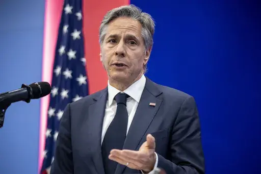 Secretary of State Antony Blinken speaks at a news conference at the U.S. Embassy Annex in Hanoi, Vietnam, Saturday, April 15, 2023. While the Biden administration sees minimal damage from the disclosure of highly classified documents related to the war in Ukraine and U.S. views of its allies and partners, that assessment will get its first real test this weekend when Blinken meets with counterparts from six of America’s closest foreign friends for three days of talks in Japan. (AP Photo/Andre