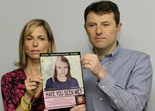 Kate and Gerry McCann pose for the media with a missing poster depicting an age progression computer generated image of their still missing daughter Madeleine during a news conference in London, May 2, 2012. Portuguese police say they'll resume searching for Madeleine McCann, the British toddler who disappeared in the country’s Algarve region in 2007, in the next few days.Portugal's Judicial Police released a statement confirming local media reports that they would conduct the search at the re