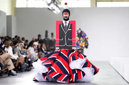 The Thom Browne Fall 2022 collection is modeled during his fashion show at the Javits Center, Friday, April 29, 2022, in New York. (Photo by Charles Sykes/Invision/AP)
