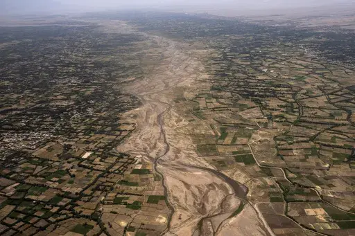 An aerial view of the outskirts of Herat, Afghanistan, Monday, June 5, 2023. Two 6.3 magnitude earthquakes killed dozens of people in western Afghanistan's Herat province on Saturday, Oct. 7, 2023, the country's national disaster authority said. (AP Photo/Rodrigo Abd, File)