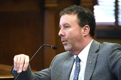 Mississippi Senate Education Committee member David Parker, R-Olive Branch, asks a question during a legislative committee update at the state Capitol, Feb. 8, 2024, in Jackson, Miss. Parker legislation to restore a statewide ballot initiative process passed the state Senate on Thursday, March 14, but its path to becoming law has narrowed amid mixed support from lawmakers. (AP Photo/Rogelio V. Solis, File)