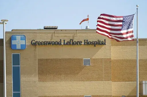 The publicly owned Greenwood Leflore Hospital is pictured on Oct. 21, 2022, in Greenwood, Miss. Over half of Mississippi's rural hospitals are at risk of closing immediately or in the near future, according to the state's health top health official. (AP Photo/Rogelio V. Solis, File)