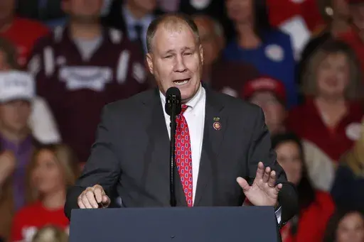 U.S. Rep. Trent Kelly, R-Miss., speaks at a rally on Nov. 1, 2019, in Tupelo, Miss. (AP Photo/Rogelio V. Solis, File)