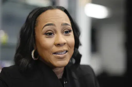 Fani Willis, District Attorney of Fulton County speaks during an interview on Tuesday, Oct. 22, 2024, in Atlanta. (AP Photo/Brynn Anderson, File)