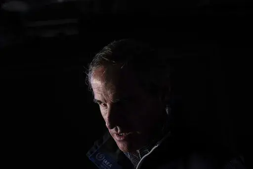 U.N. atomic energy chief Rafael Mariano Grossi speaks to Associated Press before visiting Zaporizhzhia Nuclear Power Plant during an interview in Dnipro, Ukraine, Tuesday, March 28, 2023. The power station's six reactors are in shutdown and the plant has received the electricity it needs to prevent a reactor meltdown through one remaining functioning power line. Plant personnel have had to switch to emergency diesel generators six times during the 13-month war to power essential cooling systems.