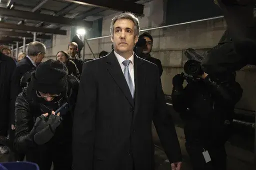 Michael Cohen leaves the District Attorney's office after testifying before a grand jury in New York, Monday, March 13, 2023. (AP Photo/Yuki Iwamura)